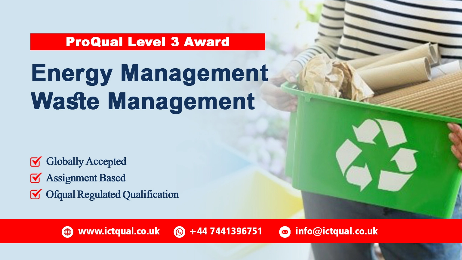 ProQual Level 3 Award in Energy Management Waste Management