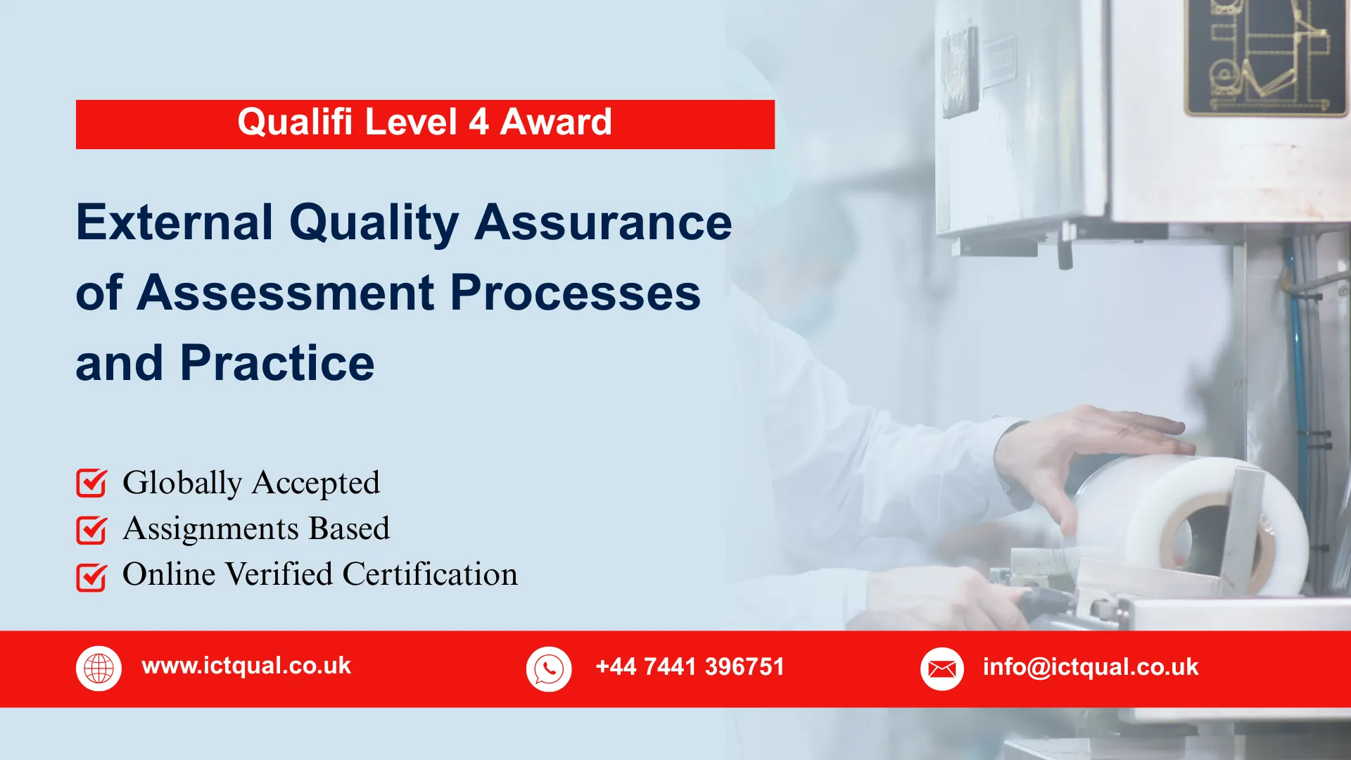 Qualifi Level 4 Award in the External Quality Assurance of Assessment Processes and Practice