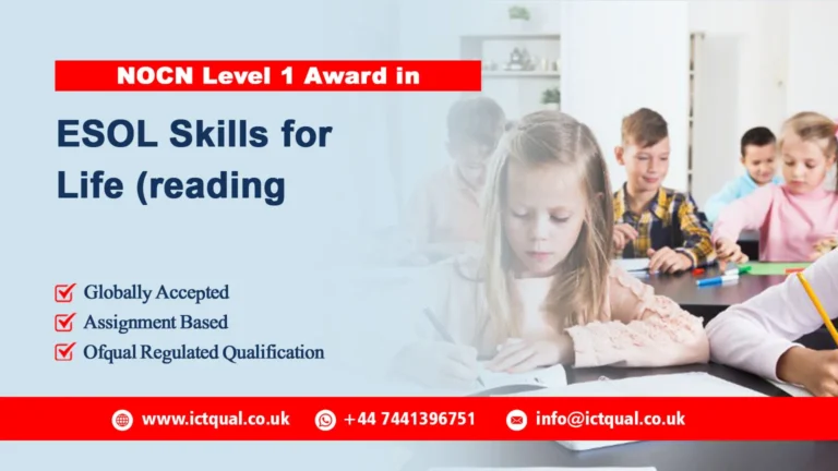 NOCN Level 1 Award in ESOL Skills for Life (reading)