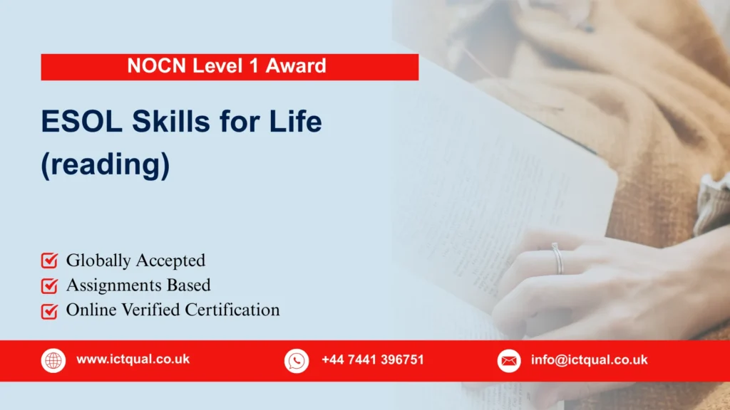 NOCN Level 1 Award in ESOL Skills for Life (reading) 294 NOCN Level 1 Award in ESOL Skills for Life (reading)