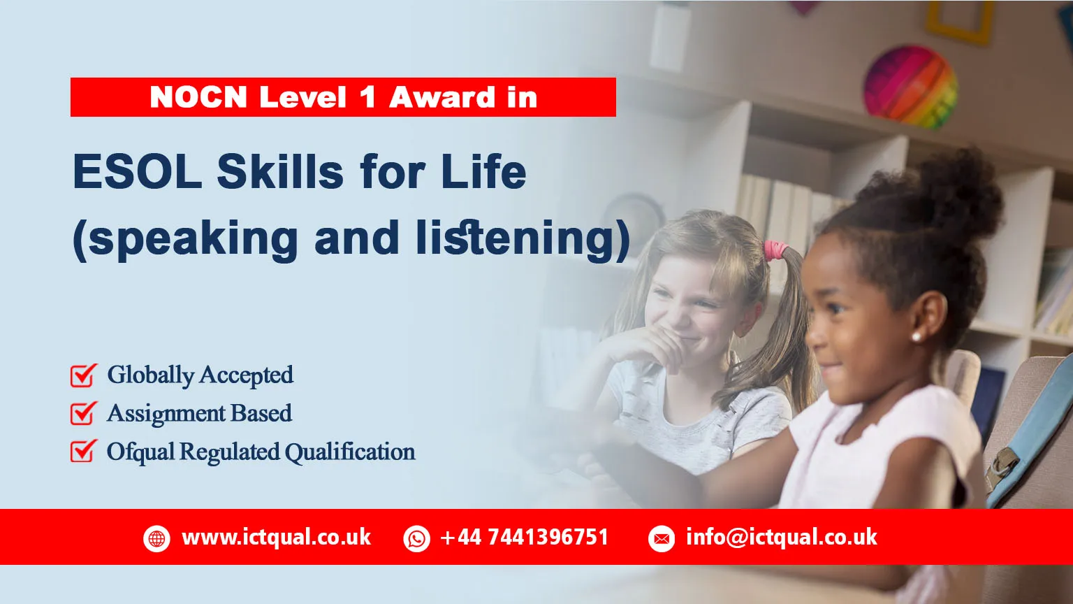 NOCN Level 1 Award in ESOL Skills for Life (speaking and listening)