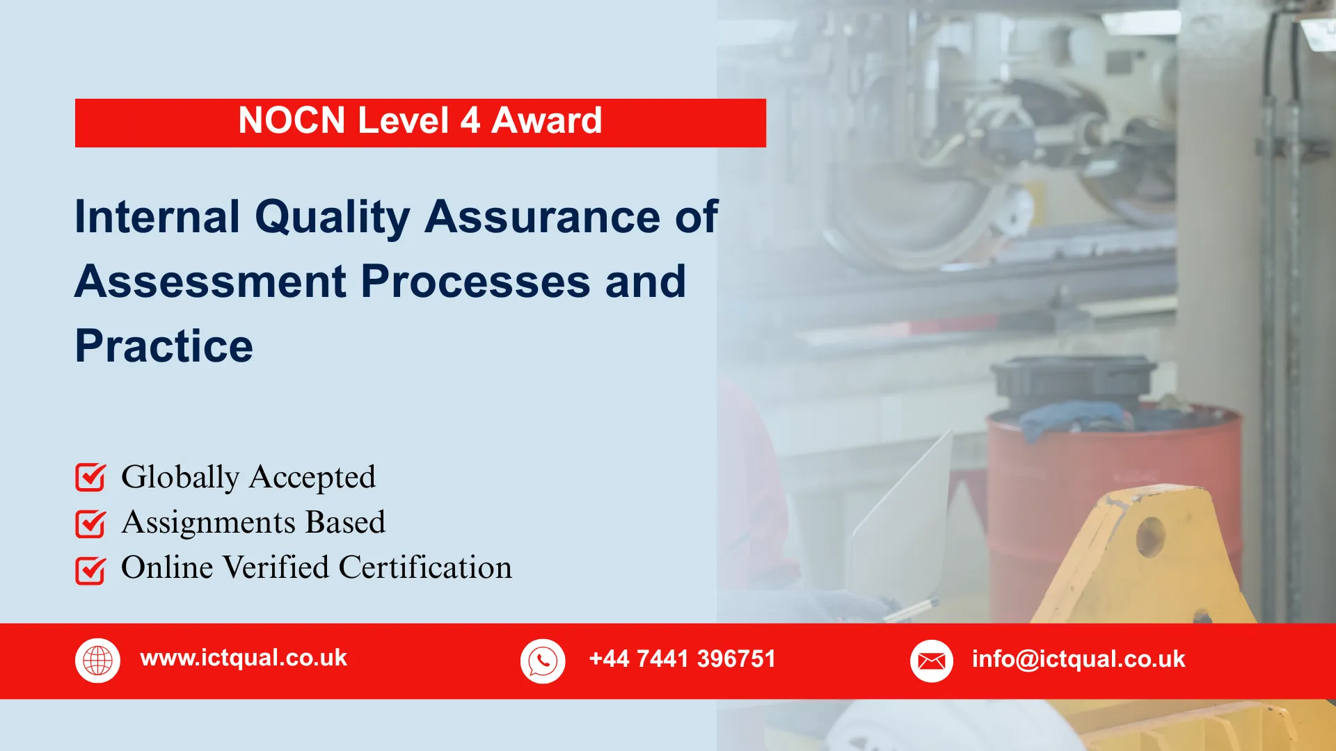 NOCN Level 4 Award in the Internal Quality Assurance of Assessment Processes and Practice