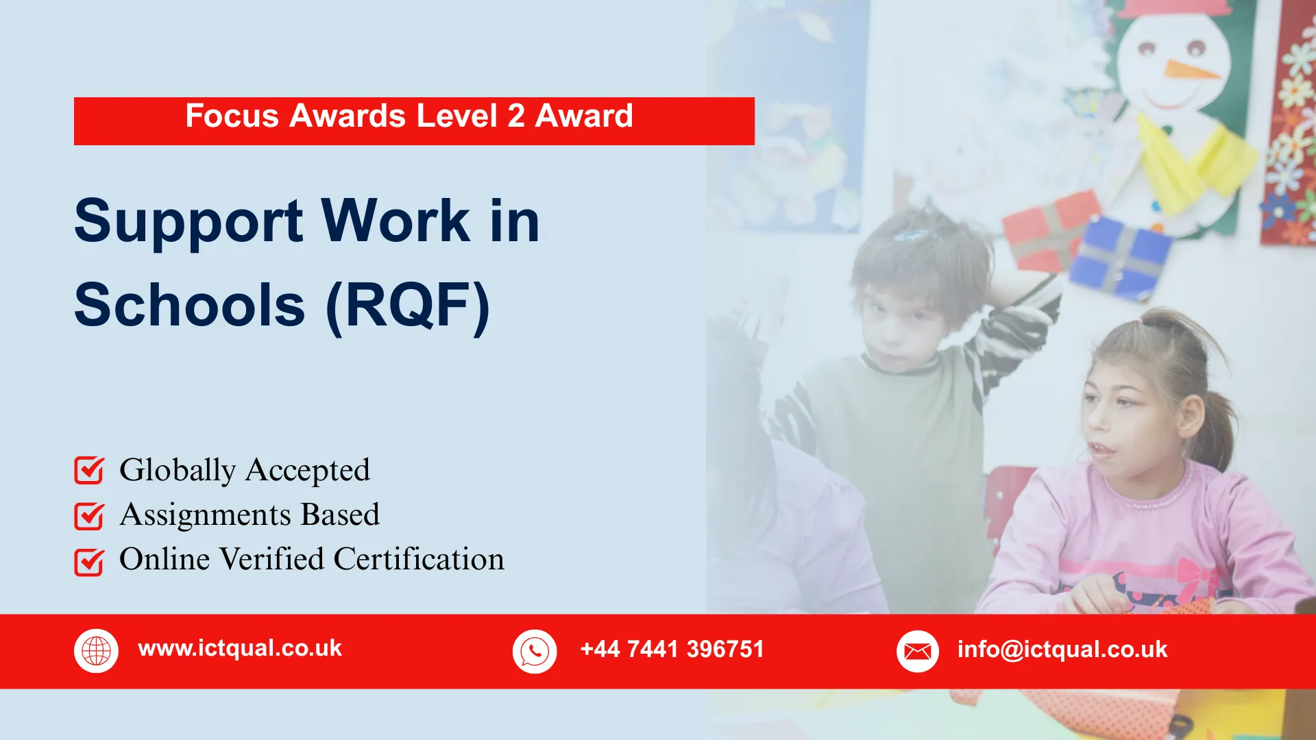 Focus Awards Level 2 Award in Support Work in Schools (RQF)