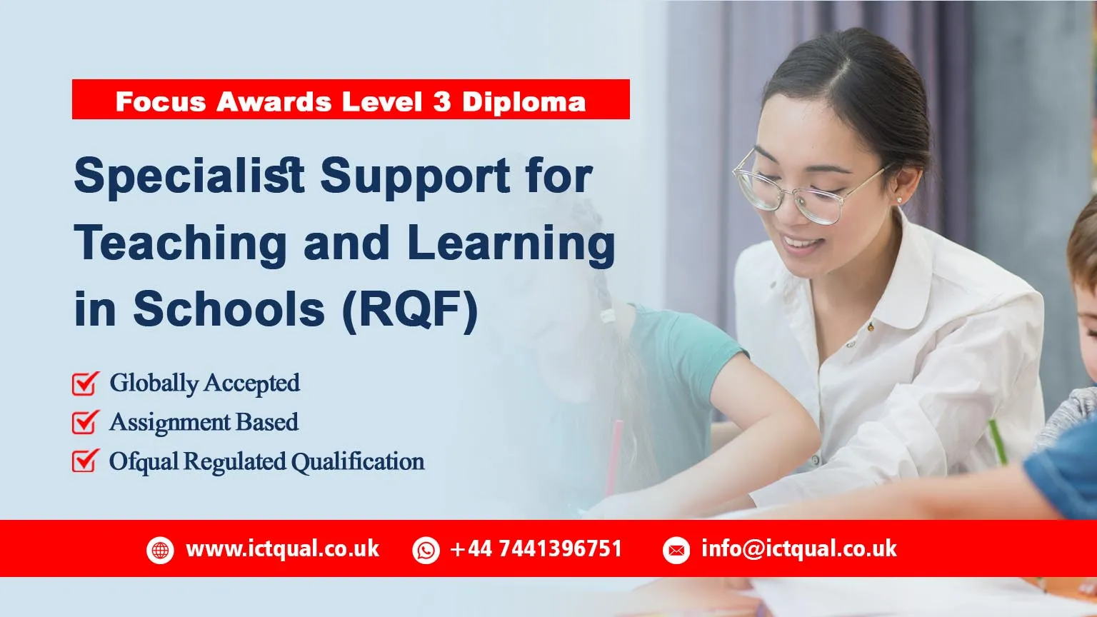 Focus Awards Level 3 Diploma in Specialist Support for Teaching and Learning in Schools (RQF)