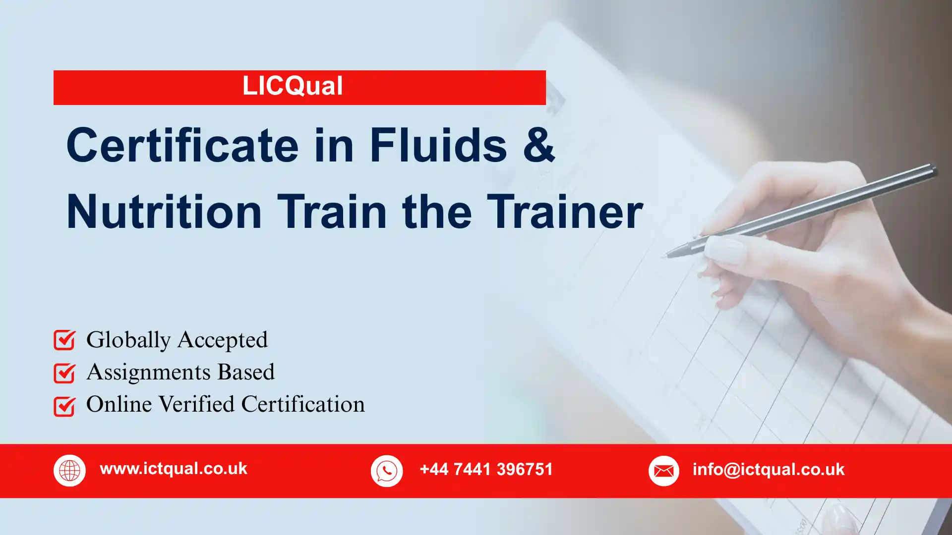 LICQual Certificate in Fluids and Nutrition Train the Trainer