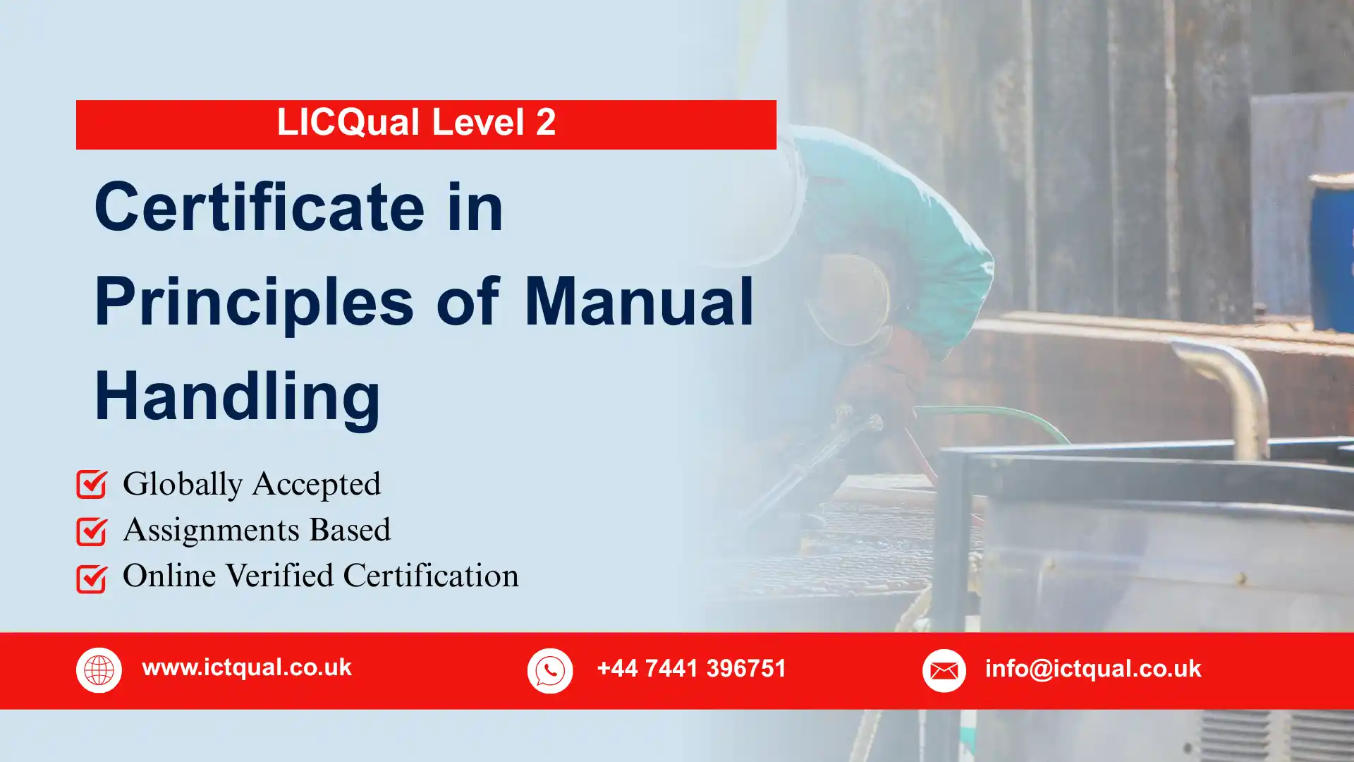 LICQual Level 2 Certificate in Principles of Manual Handling
