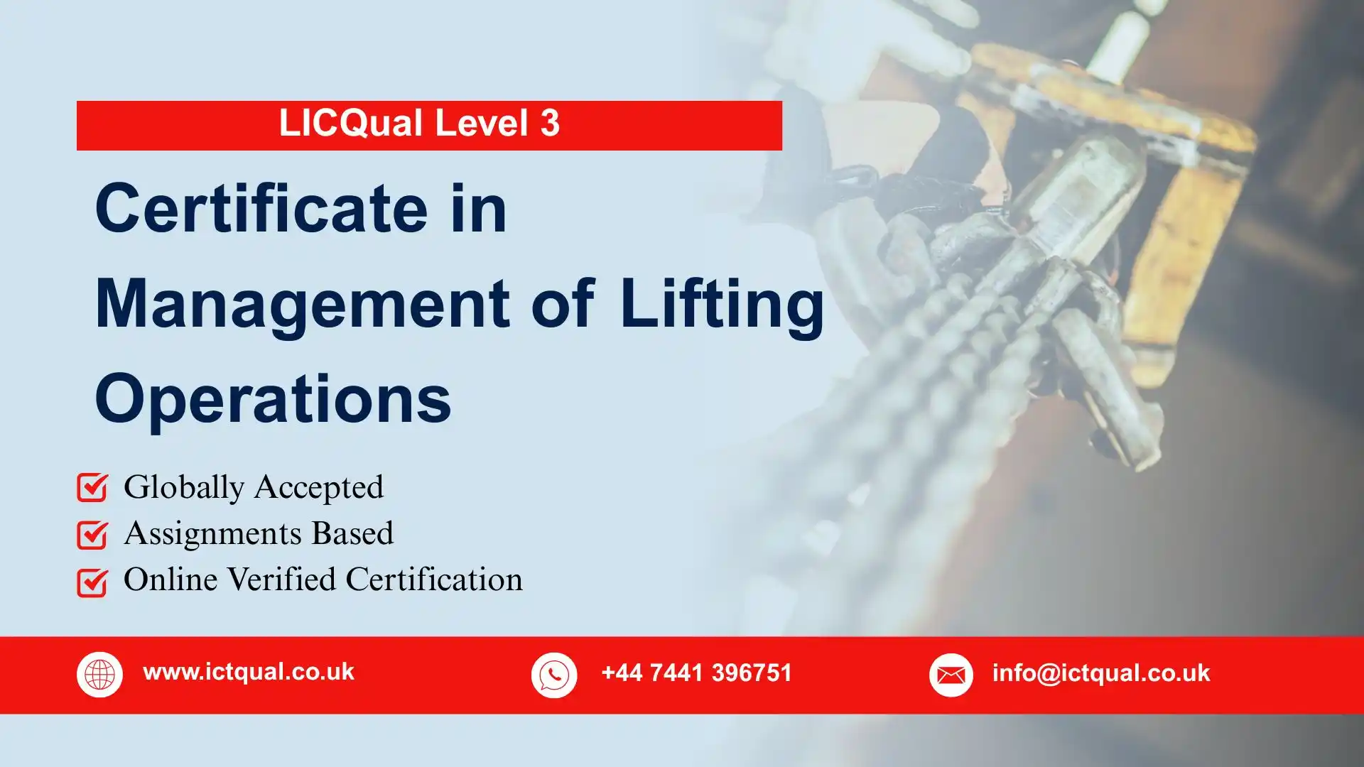 LICQual Level 3 Certificate in Management of Lifting Operations