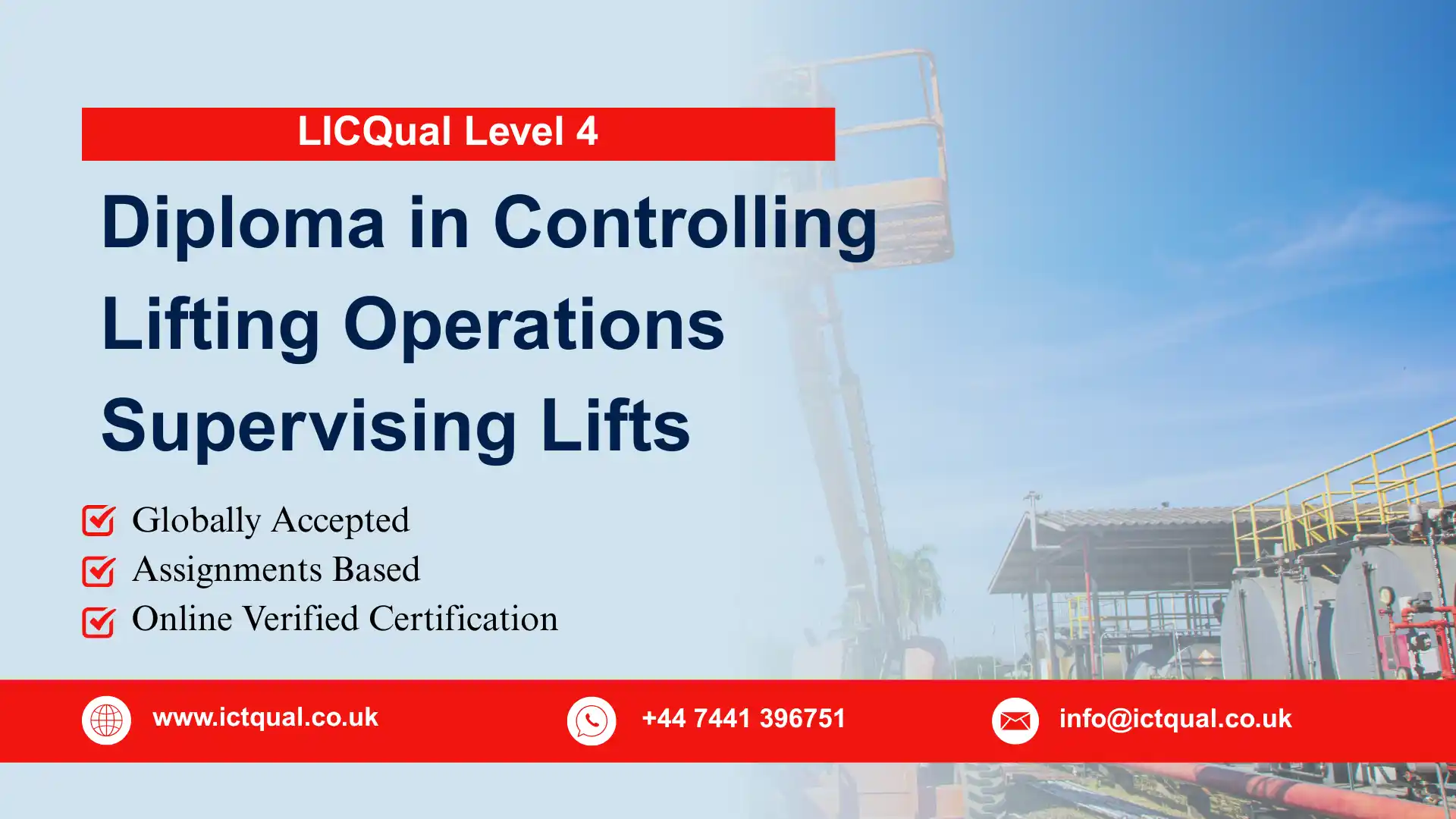 LICQual Level 4 Diploma in Controlling Lifting Operations –Supervising Lifts