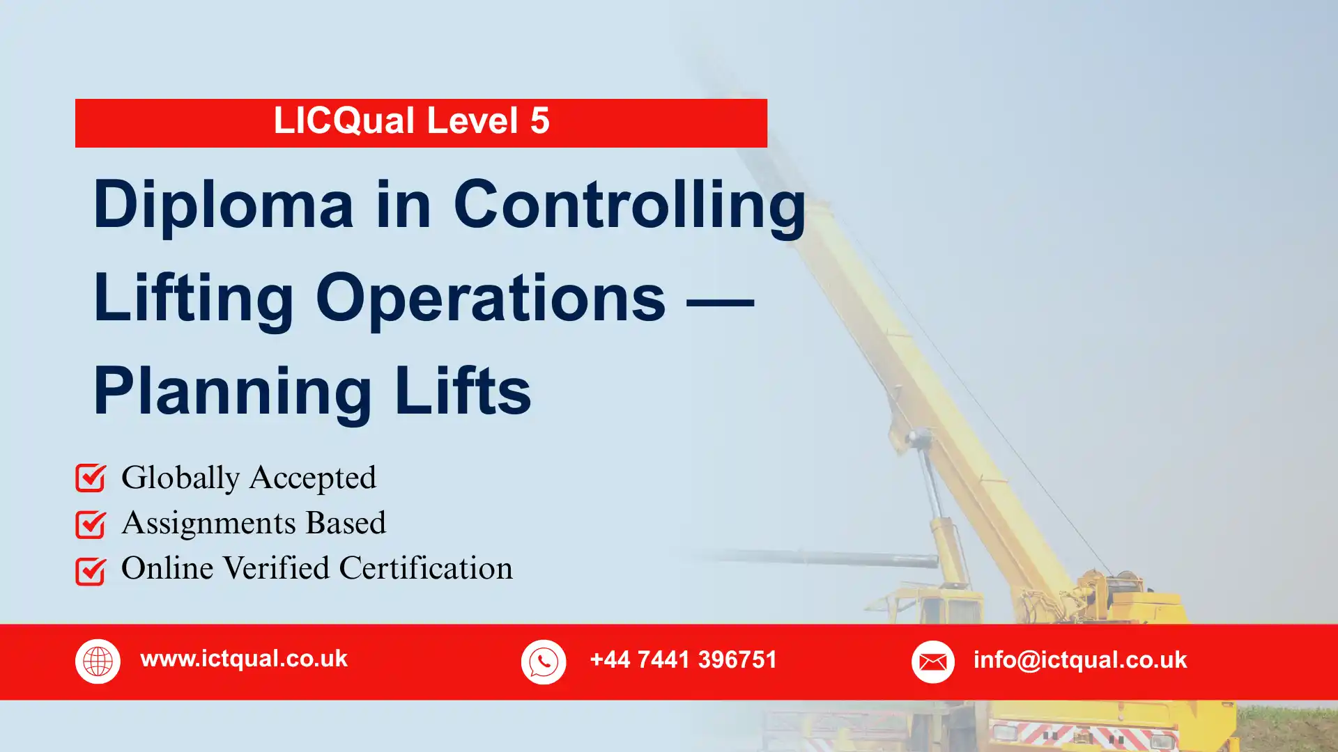 LICQual Level 5 Diploma in Controlling Lifting Operations — Planning Lifts