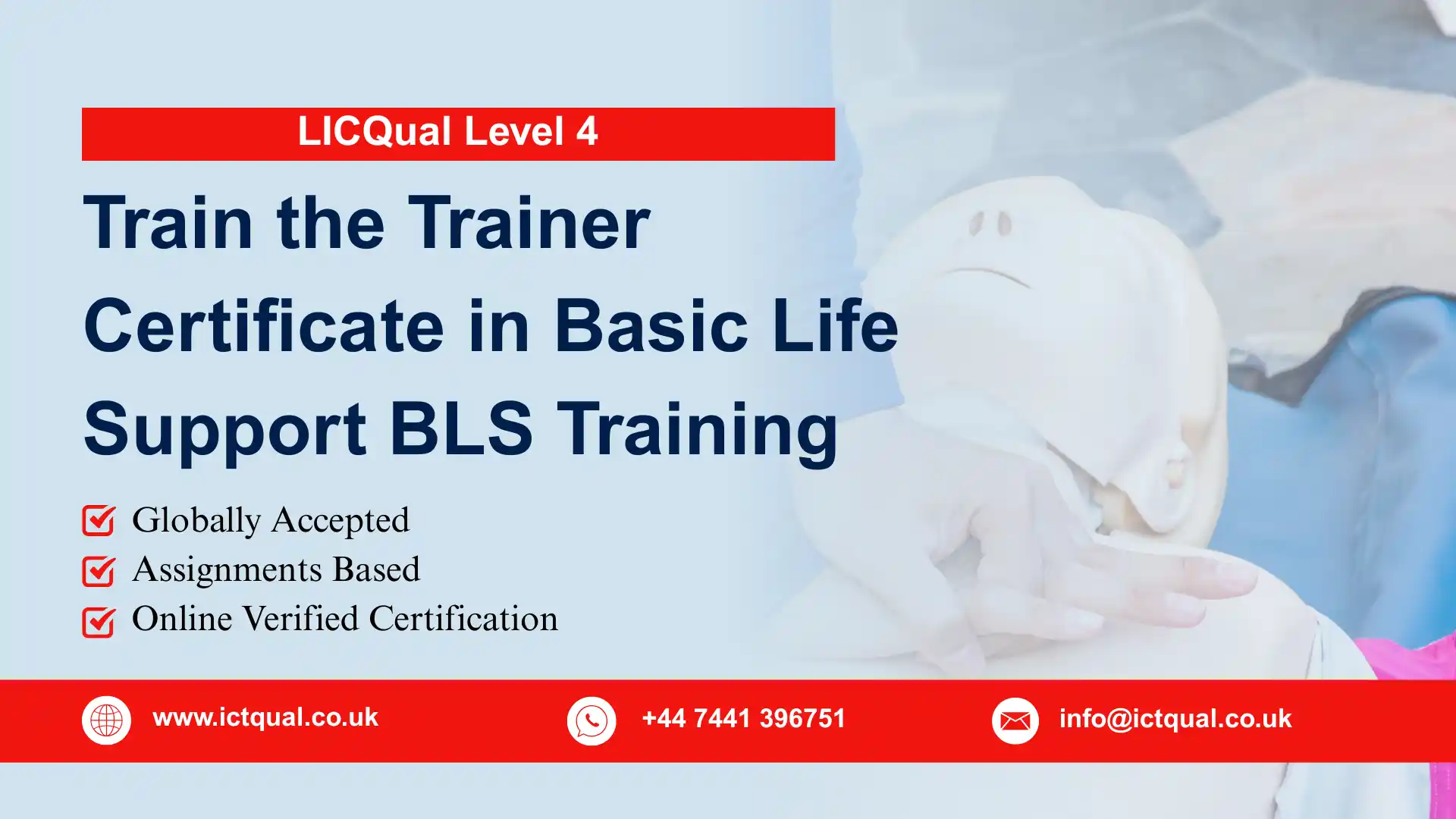 LICQual Level 4 Train the Trainer Certificate in Basic Life Support BLS Training
