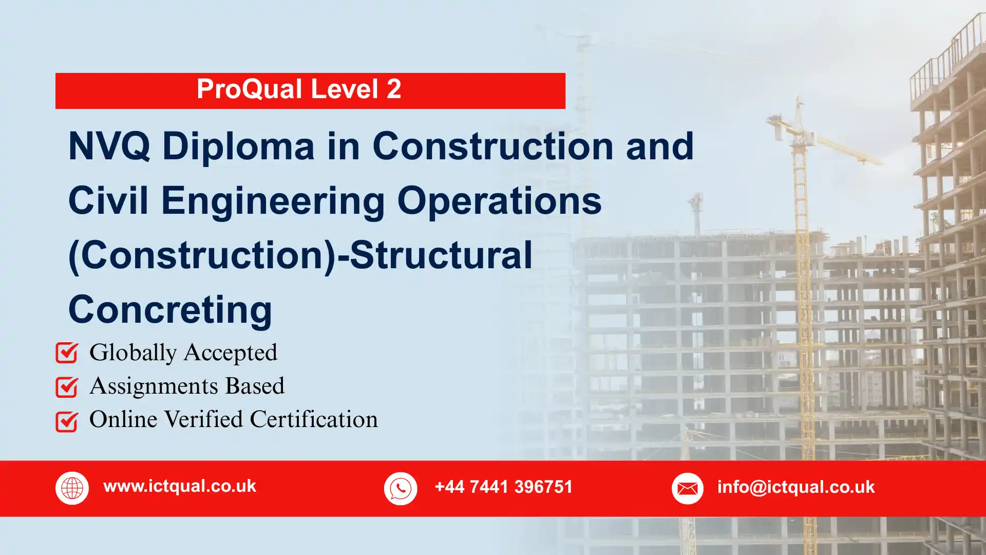 ProQual Level 2 NVQ Diploma in Construction and Civil Engineering Operations (Construction)-Structural Concreting