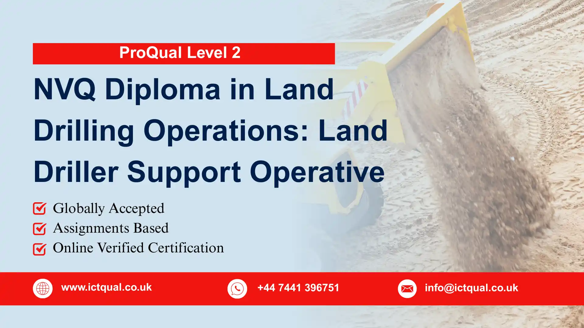 ProQual Level 2 NVQ Diploma in Land Drilling Operations: Land Driller Support Operative