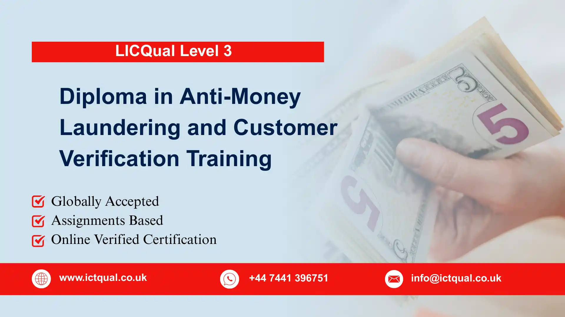 LICQual Level 3 Diploma in Anti-Money Laundering and Customer Verification Training