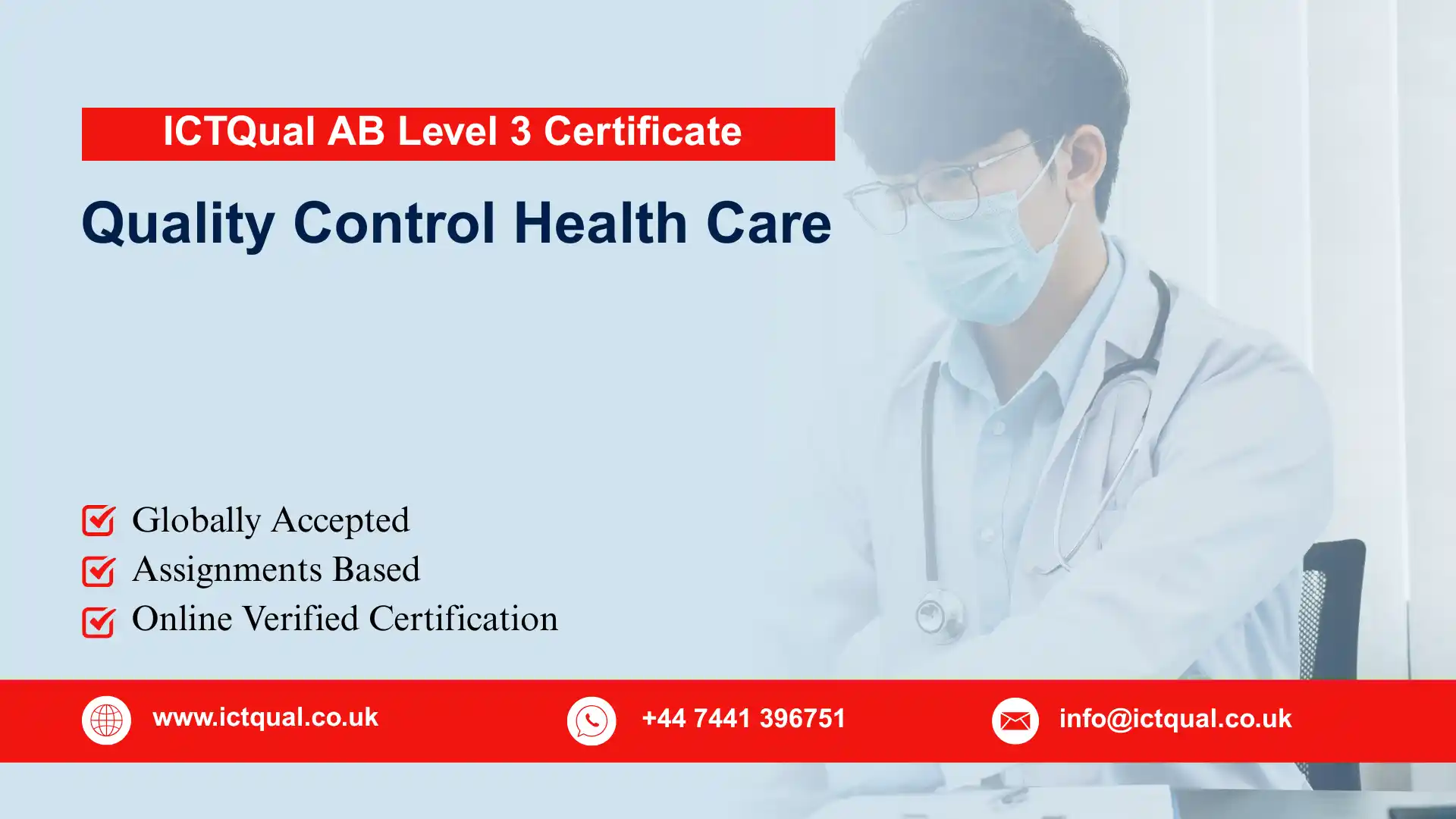 ICTQual AB Level 3 Certificate in Quality Control Health Care