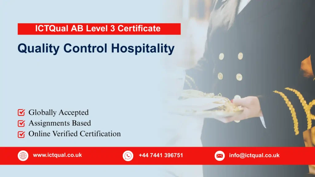 ICTQual AB Level 3 Certificate in Quality Control Hospitality