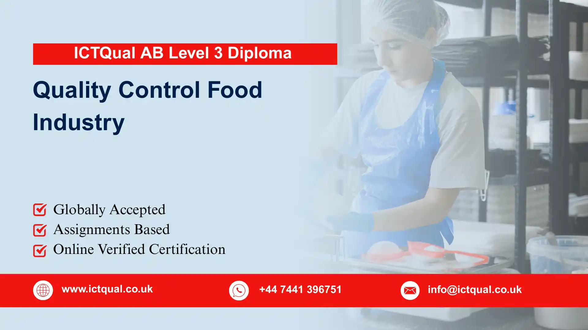 ICTQual AB Level 3 Diploma in Quality Control Food Industry
