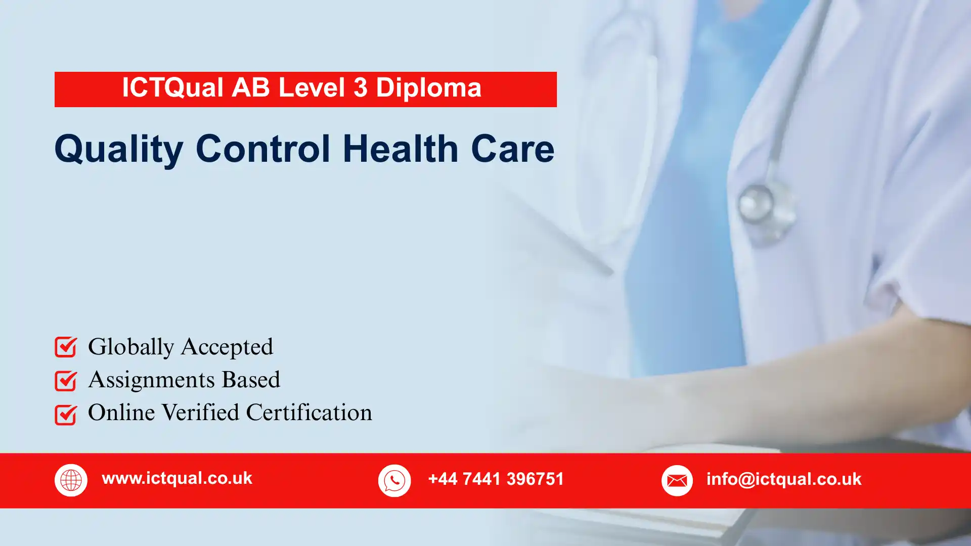 ICTQual AB Level 3 Diploma in Quality Control Health Care