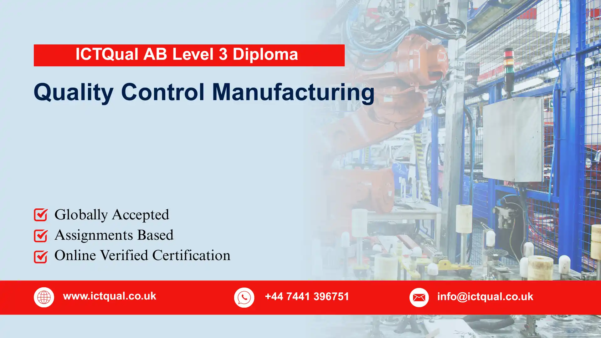 ICTQual AB Level 3 Diploma in Quality Control Manufacturing
