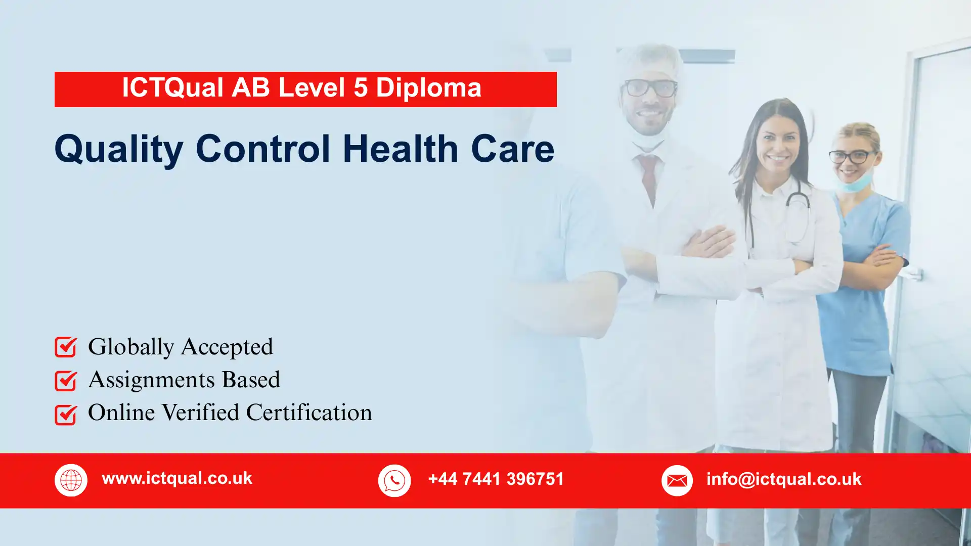 ICTQual AB Level 5 Diploma in Quality Control Health Care