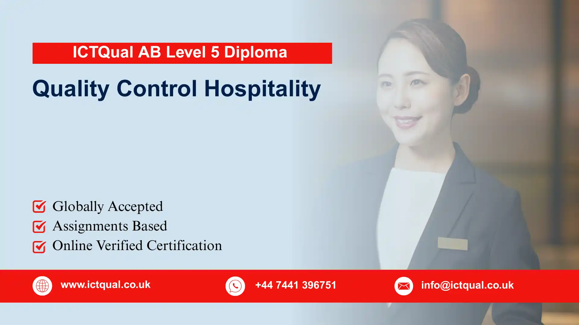 ICTQual AB Level 5 Diploma in Quality Control Hospitality