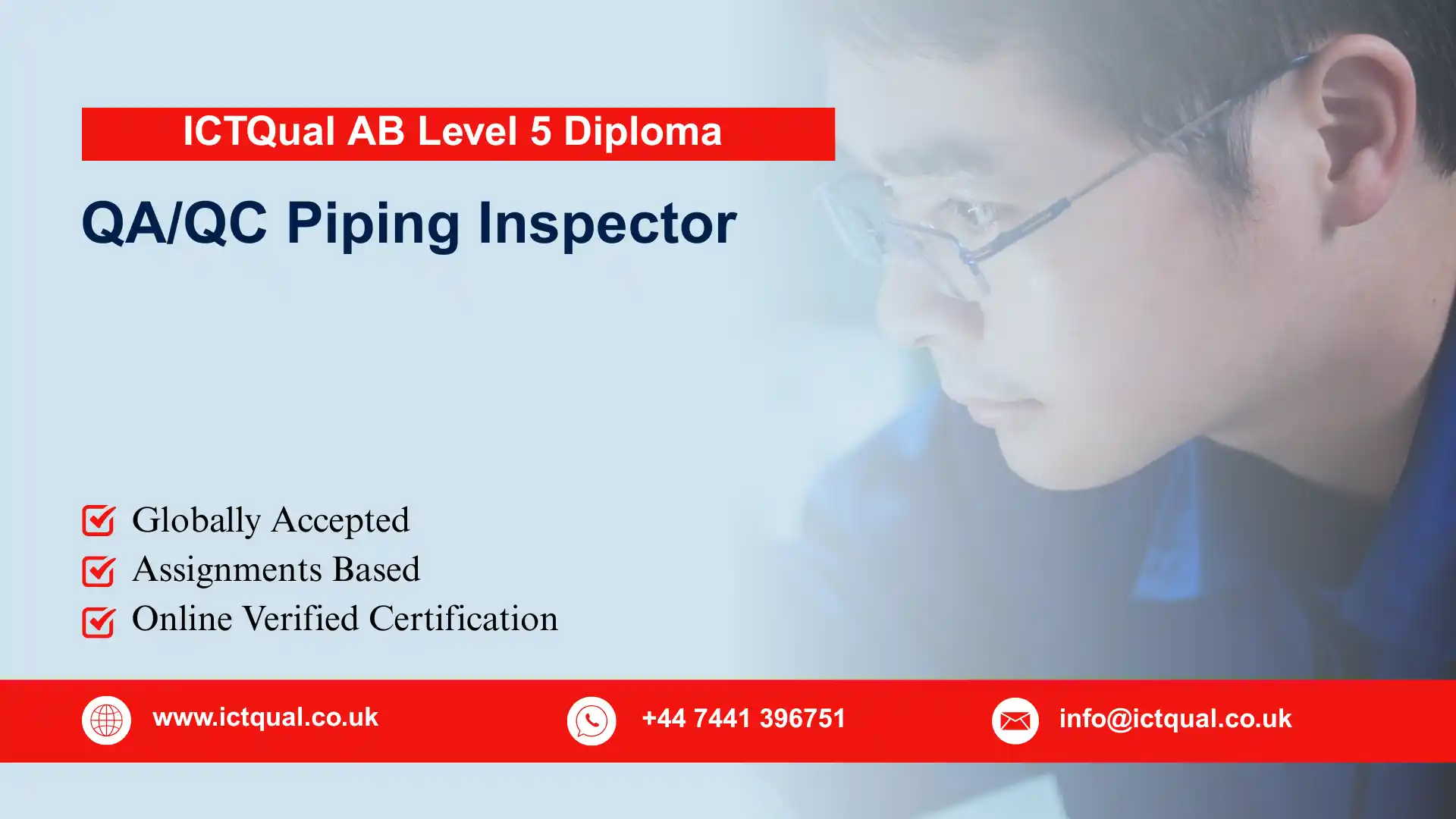 ICTQual AB Level 5 Diploma in QA/QC Piping Inspector