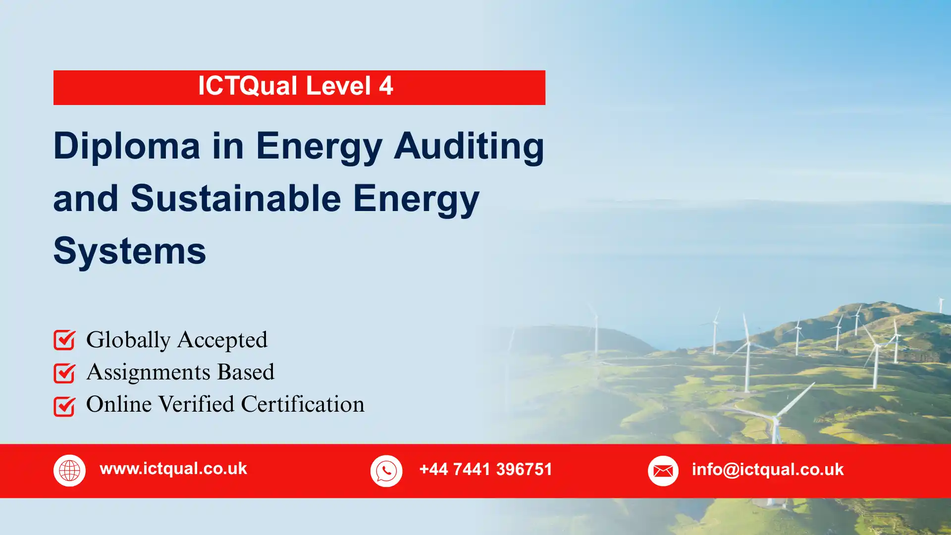 ICTQual Level 4 Diploma in Energy Auditing and Sustainable Energy Systems