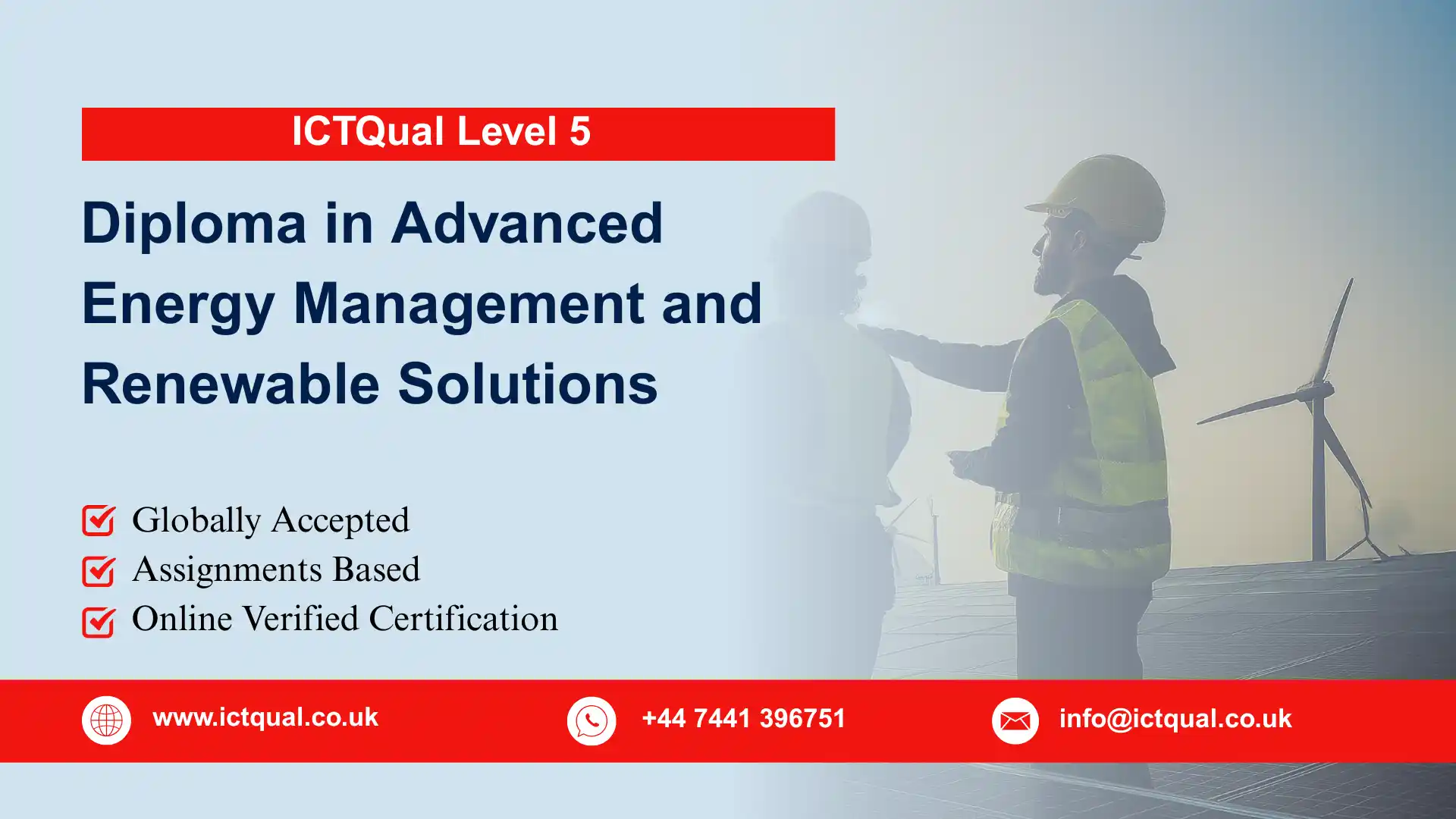 ICTQual Level 5 Diploma in Advanced Energy Management and Renewable Solutions