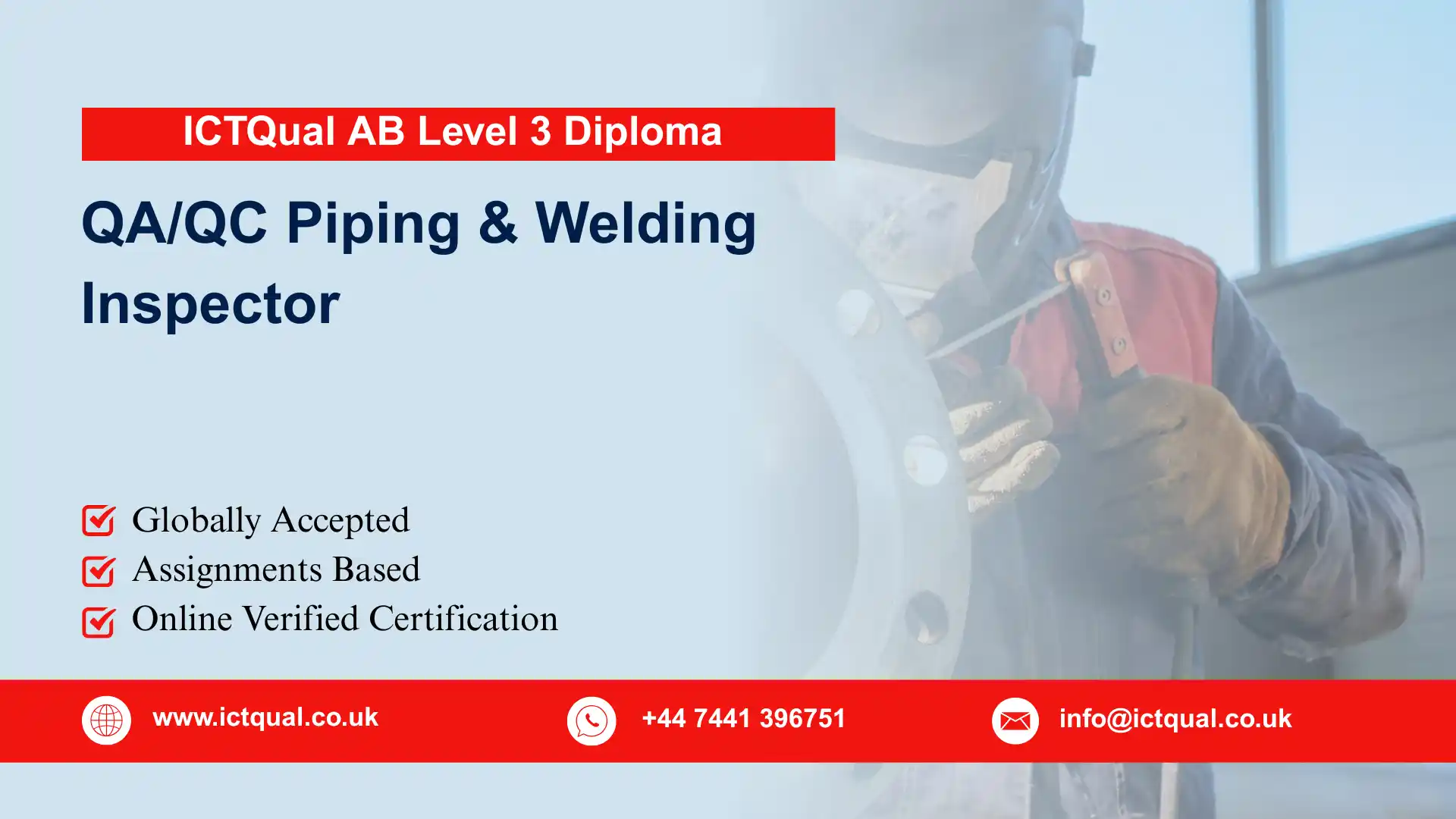 ICTQual AB Level 3 Diploma in QA/QC Piping & Welding Inspector