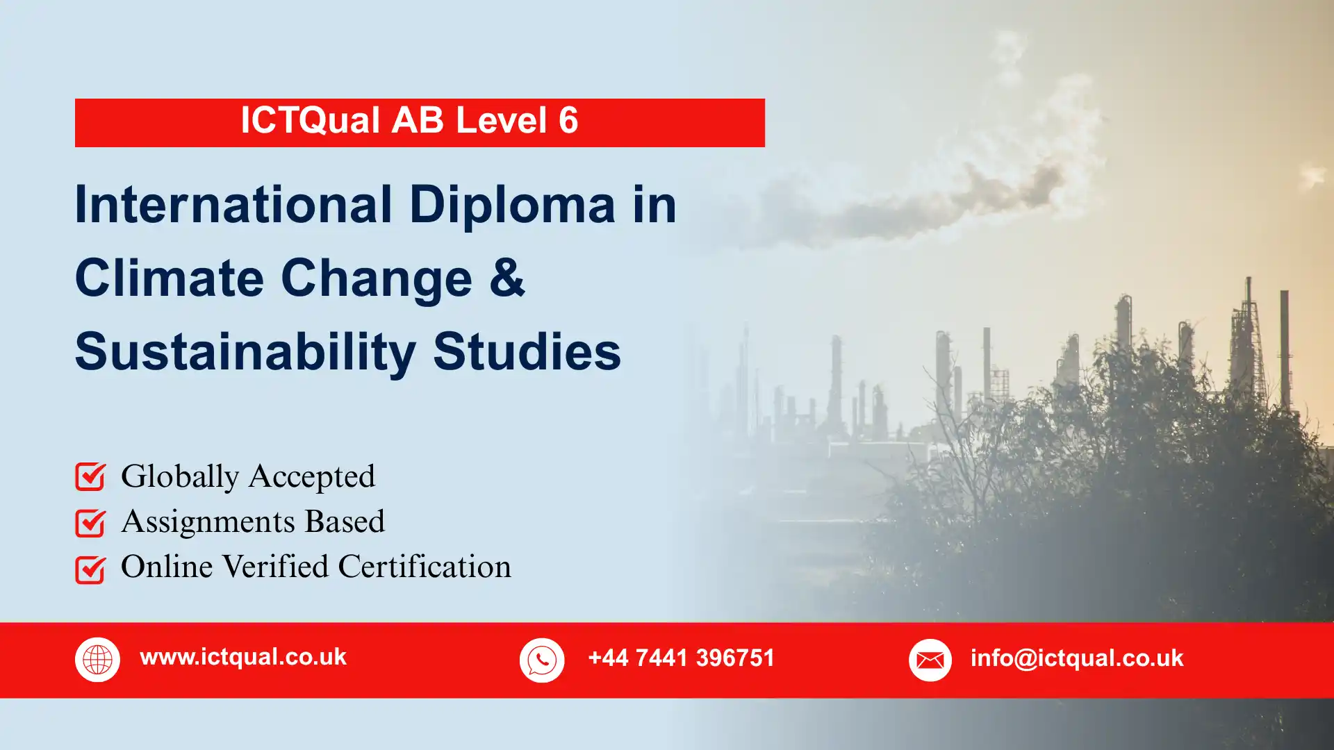 ICTQual AB Level 6 International Diploma in Climate Change & Sustainability Studies