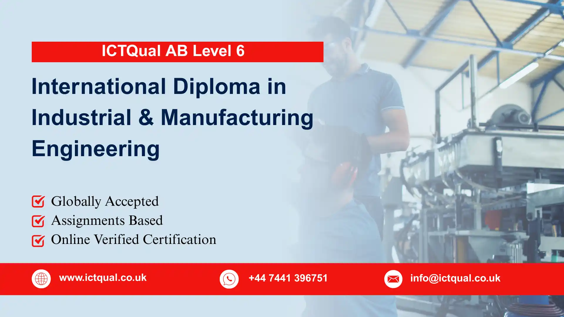 ICTQual AB Level 6 International Diploma in Industrial & Manufacturing Engineering