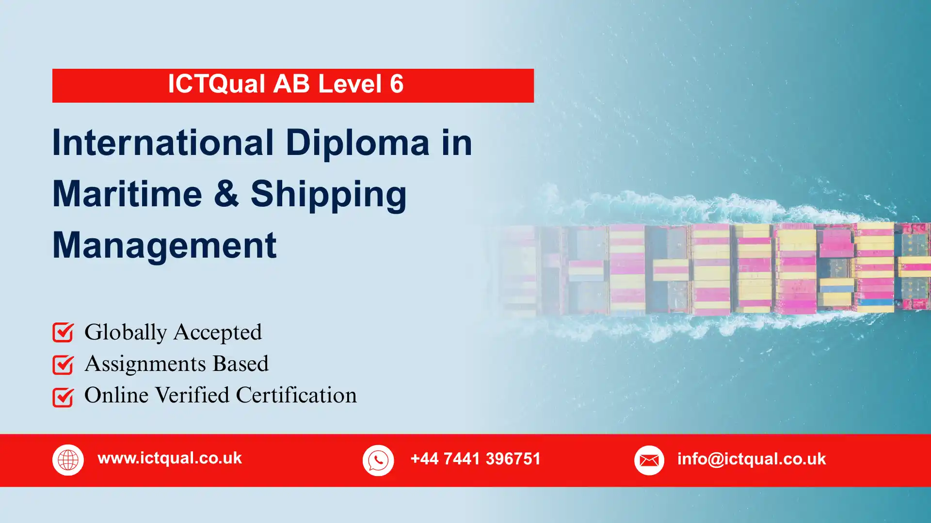 ICTQual AB Level 6 International Diploma in Maritime & Shipping Management