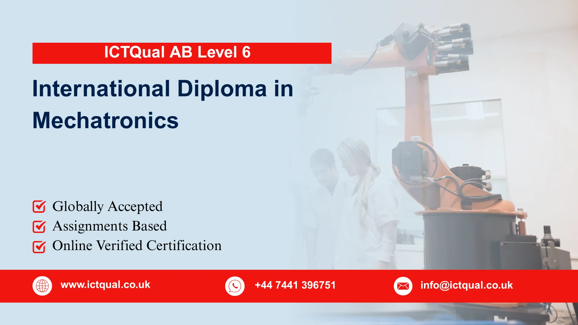 ICTQual AB Level 6 International Diploma in Mechatronics
