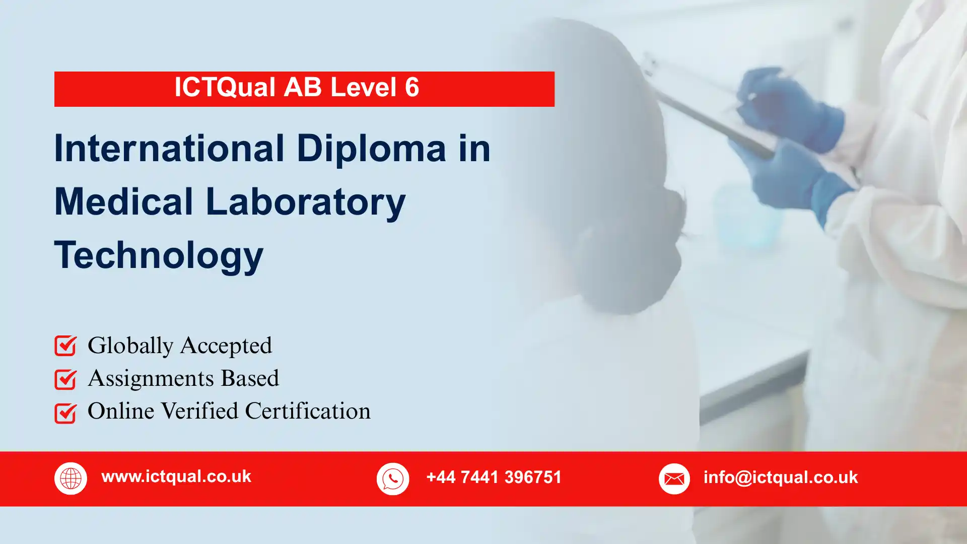 ICTQual AB Level 6 International Diploma in Medical Laboratory Technology
