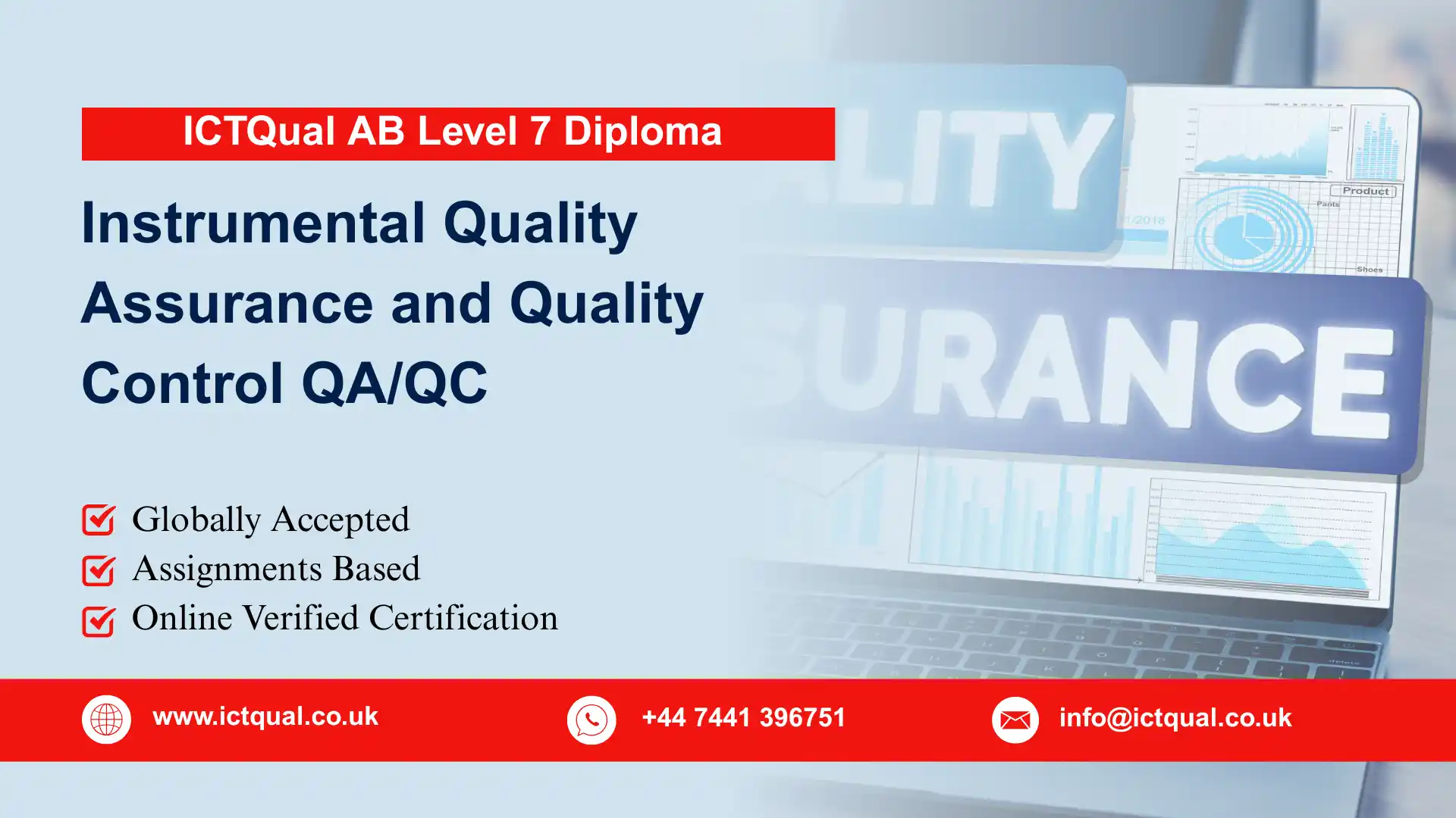 ICTQual AB Level 7 Diploma in Instrumental Quality Assurance and Quality Control QA/QC