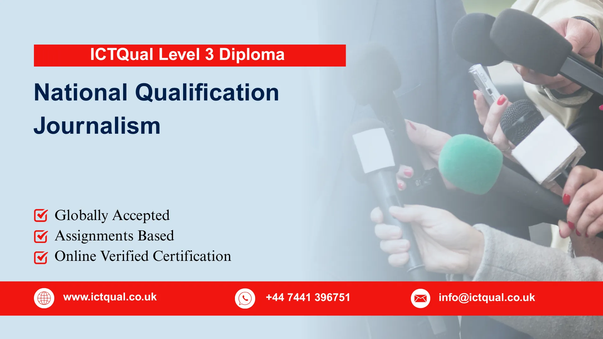 ICTQual Level 3 Diploma in National Qualification Journalism
