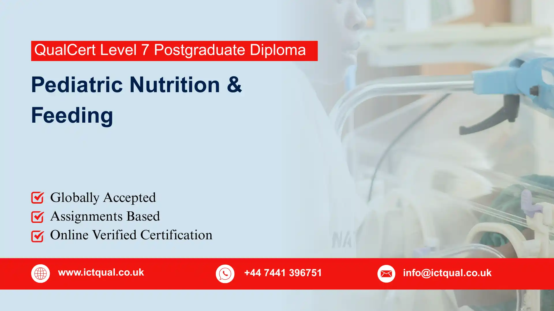 QualCert Level 7 Postgraduate Diploma in Pediatric Nutrition and Feeding (PgD Pediatric Nutrition)