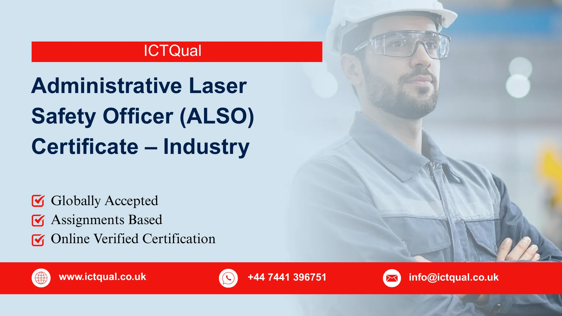 ICTQual Administrative Laser Safety Officer (ALSO) Certificate – Industry