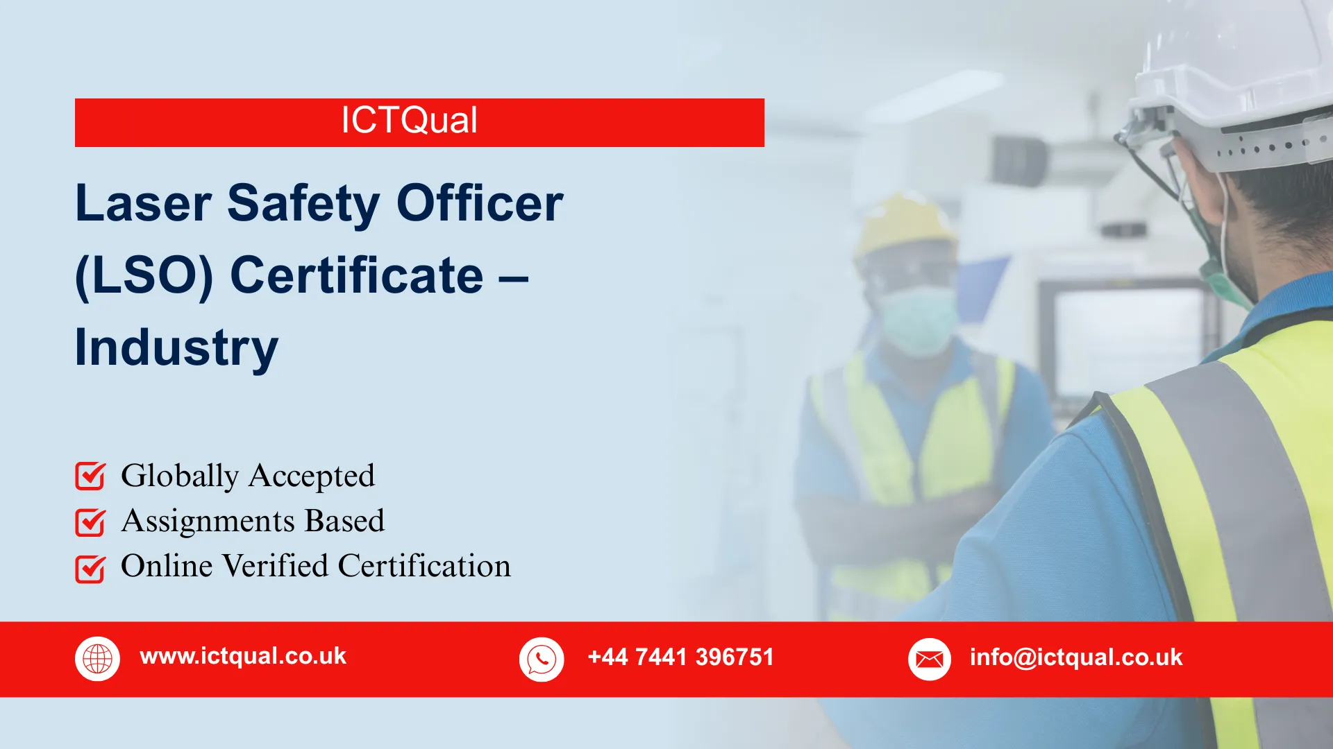 ICTQual Laser Safety Officer (LSO) Certificate – Industry
