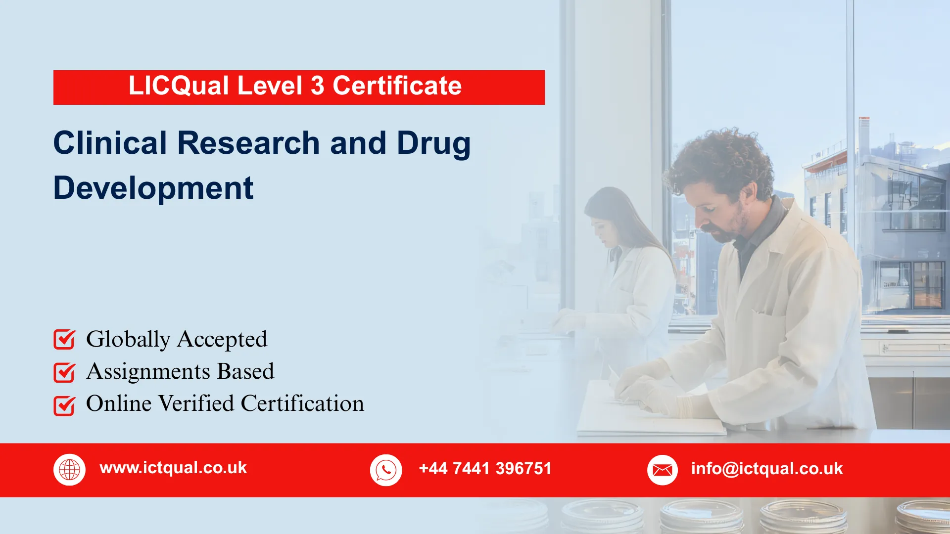 LICQual Level 3 Certificate in Clinical Research and Drug Development (Cert Clinical Research)