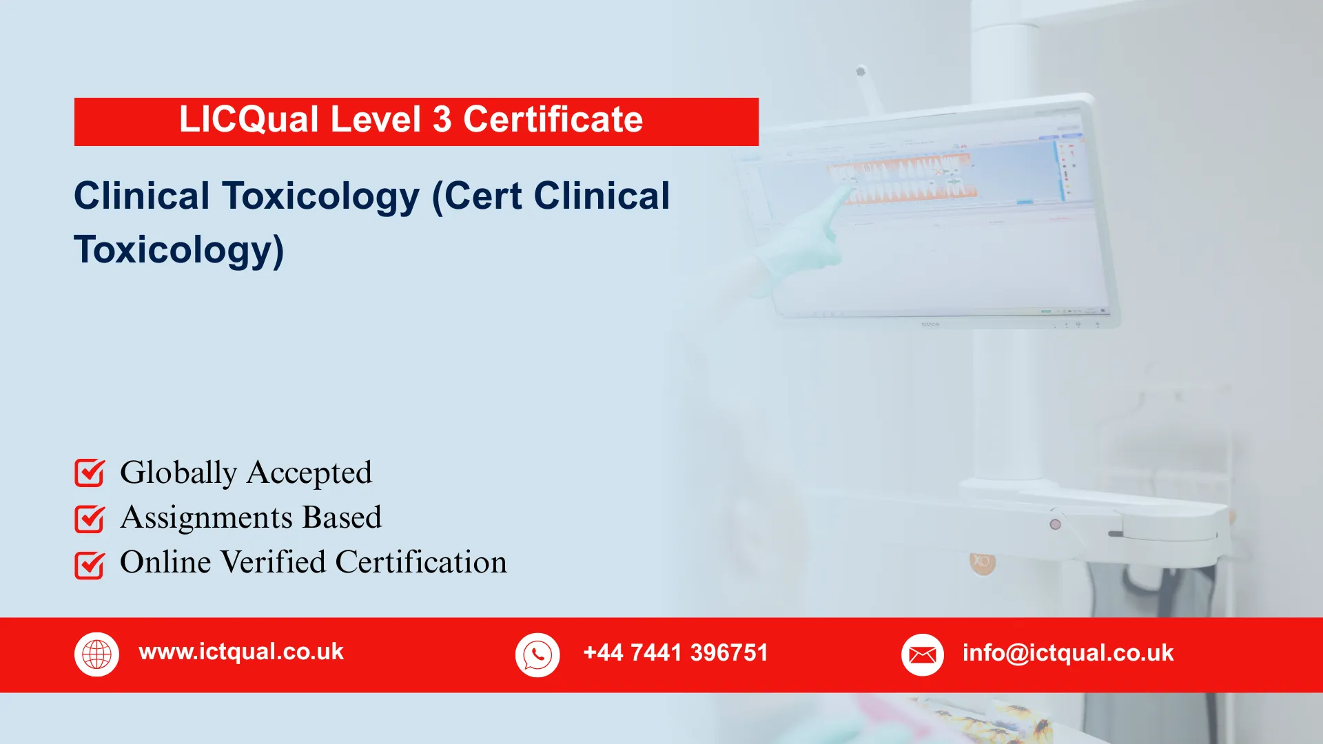 LICQual Level 3 Certificate in Clinical Toxicology (Cert Clinical Toxicology)