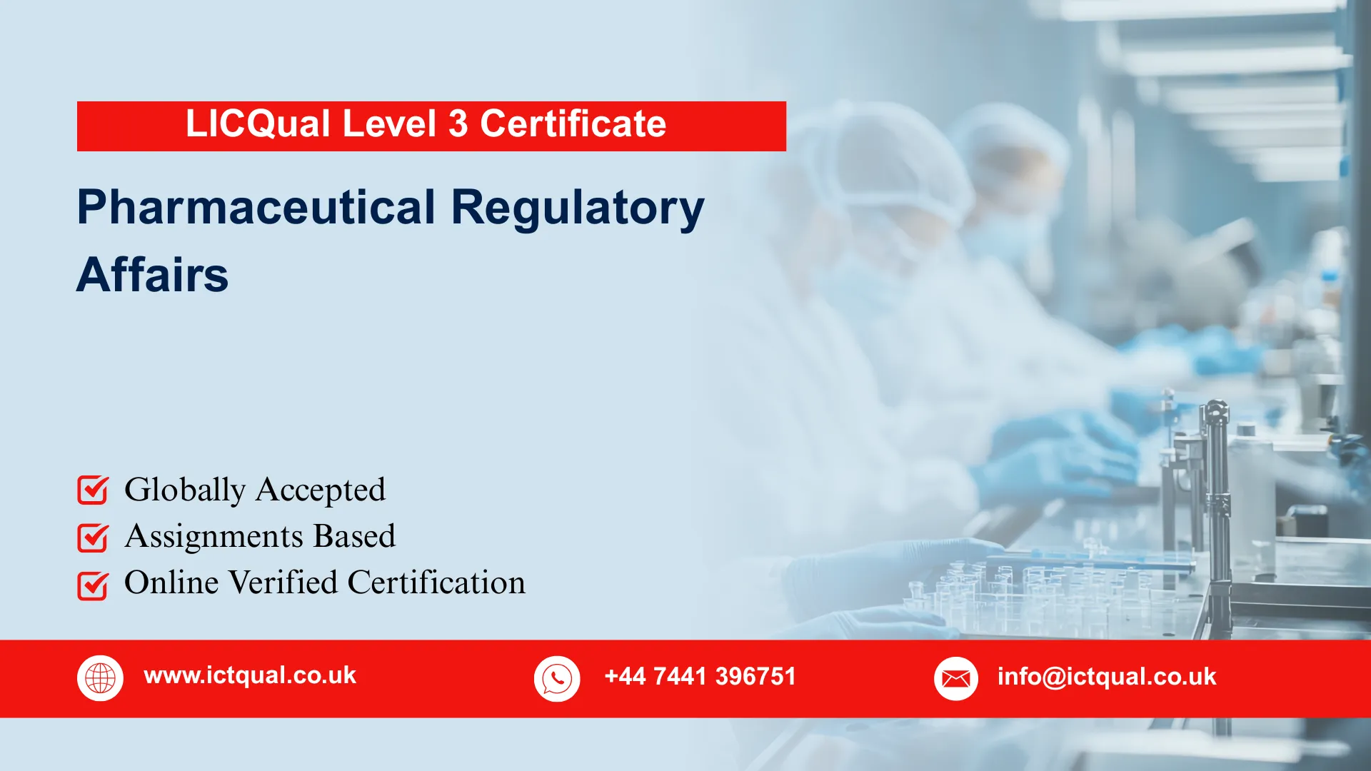 LICQual Level 3 Certificate in Pharmaceutical Regulatory Affairs (Cert Regulatory Affairs) 
