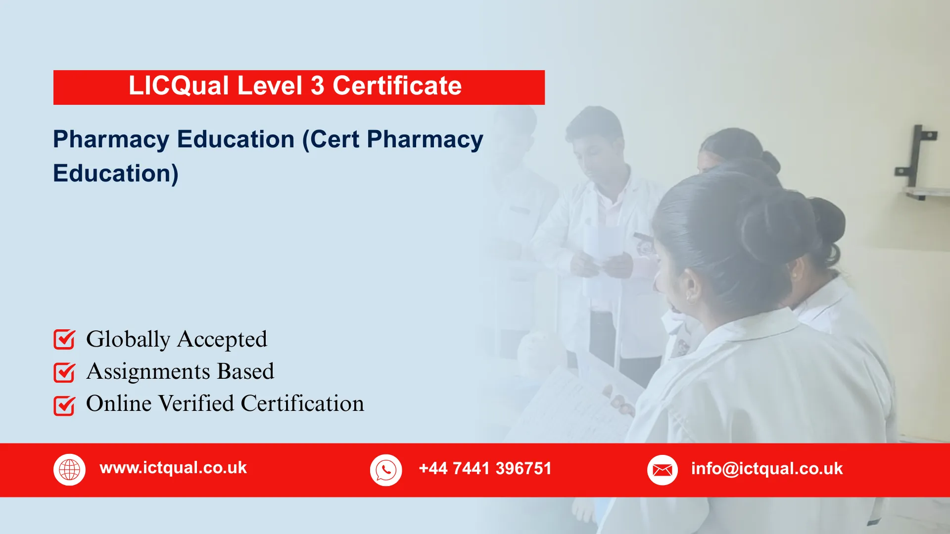 LICQual Level 3 Certificate in Pharmacy Education (Cert Pharmacy Education) 