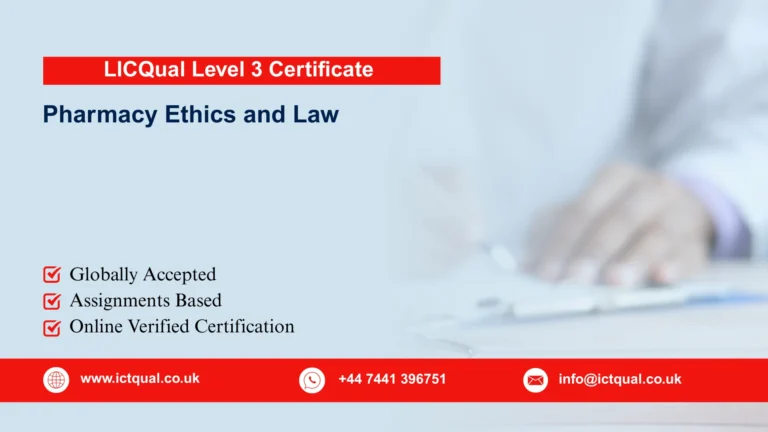 LICQual Level 3 Certificate in Pharmacy Ethics and Law (Cert Pharmacy Ethics and Law)