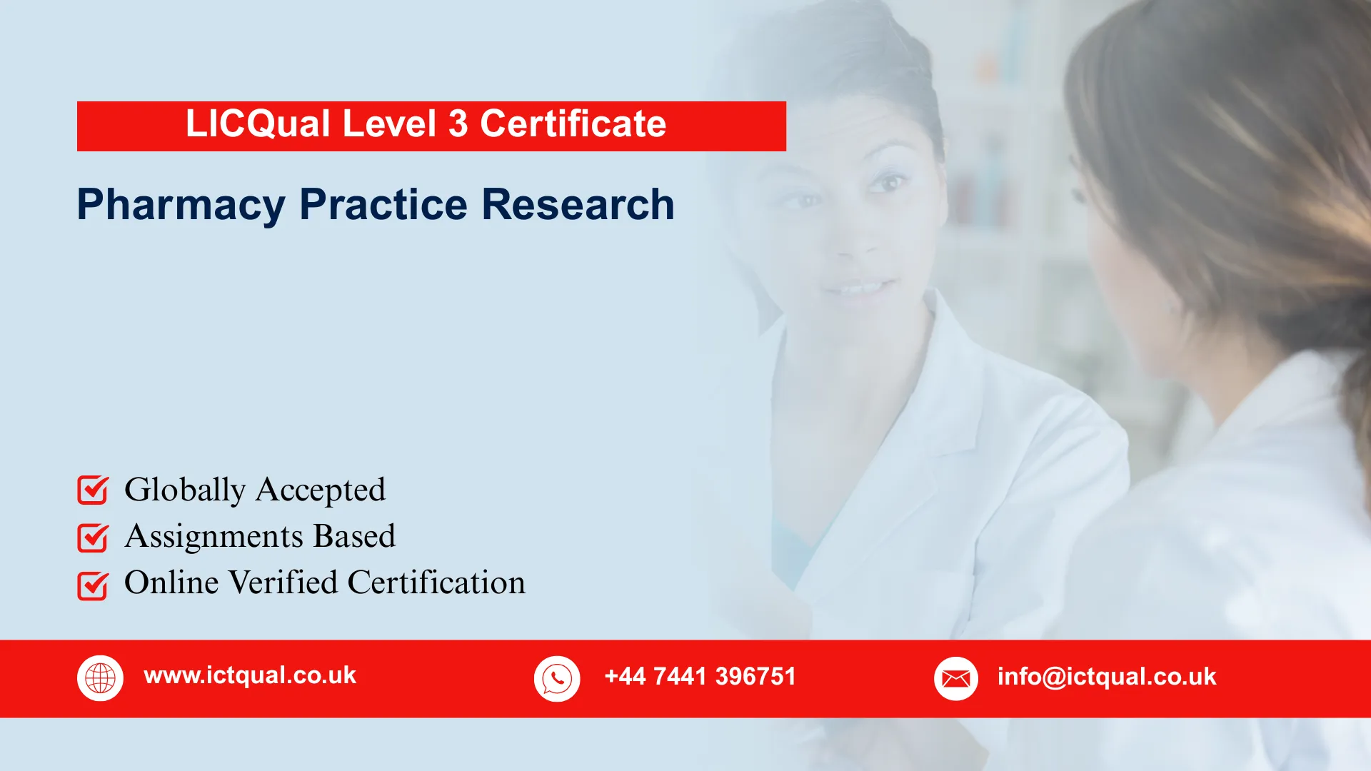 LICQual Level 3 Certificate in Pharmacy Practice Research (Cert Pharmacy Practice Research)