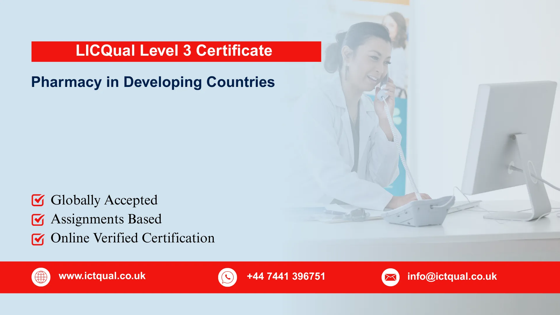 LICQual Level 3 Certificate in Pharmacy in Developing Countries (Cert Pharmacy in Developing Countries) 
