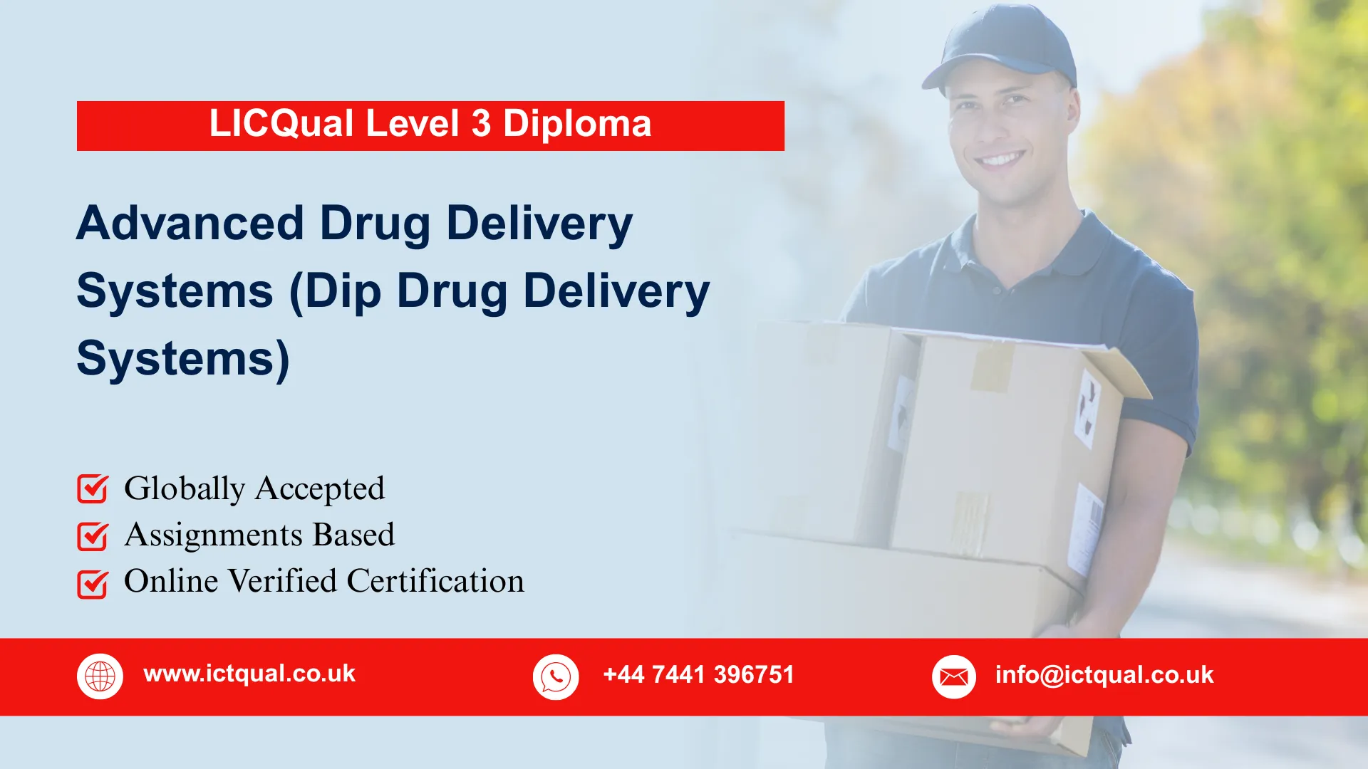 LICQual Level 3 Diploma in Advanced Drug Delivery Systems (Dip Drug Delivery Systems) 