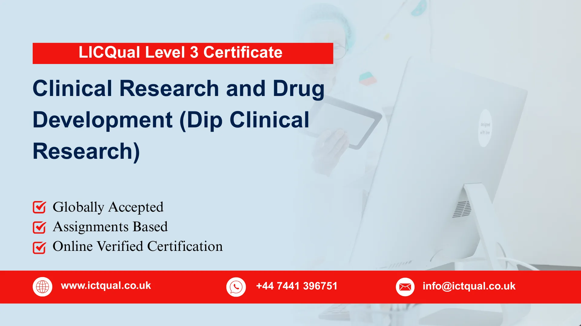 LICQual Level 3 Diploma in Clinical Research and Drug Development (Dip Clinical Research) 