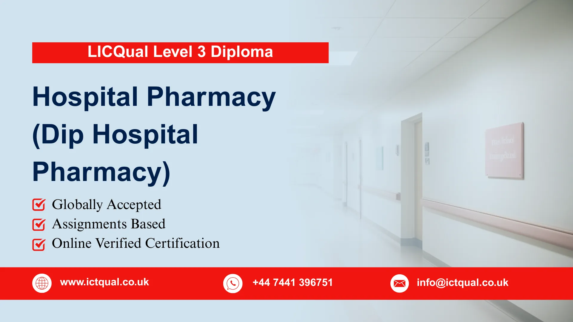LICQual Level 3 Diploma in Hospital Pharmacy (Dip Hospital Pharmacy) 
