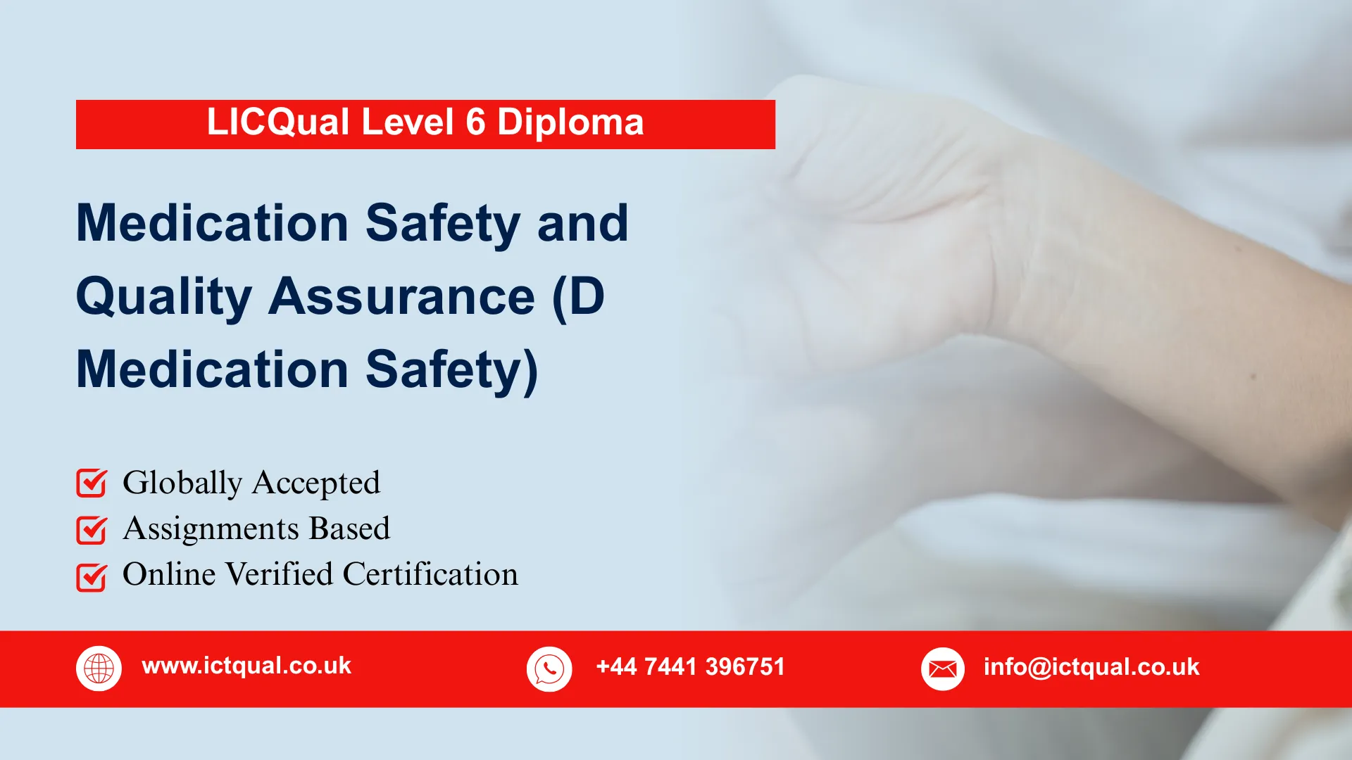 LICQual Level 6 Diploma in Medication Safety and Quality Assurance (D Medication Safety)