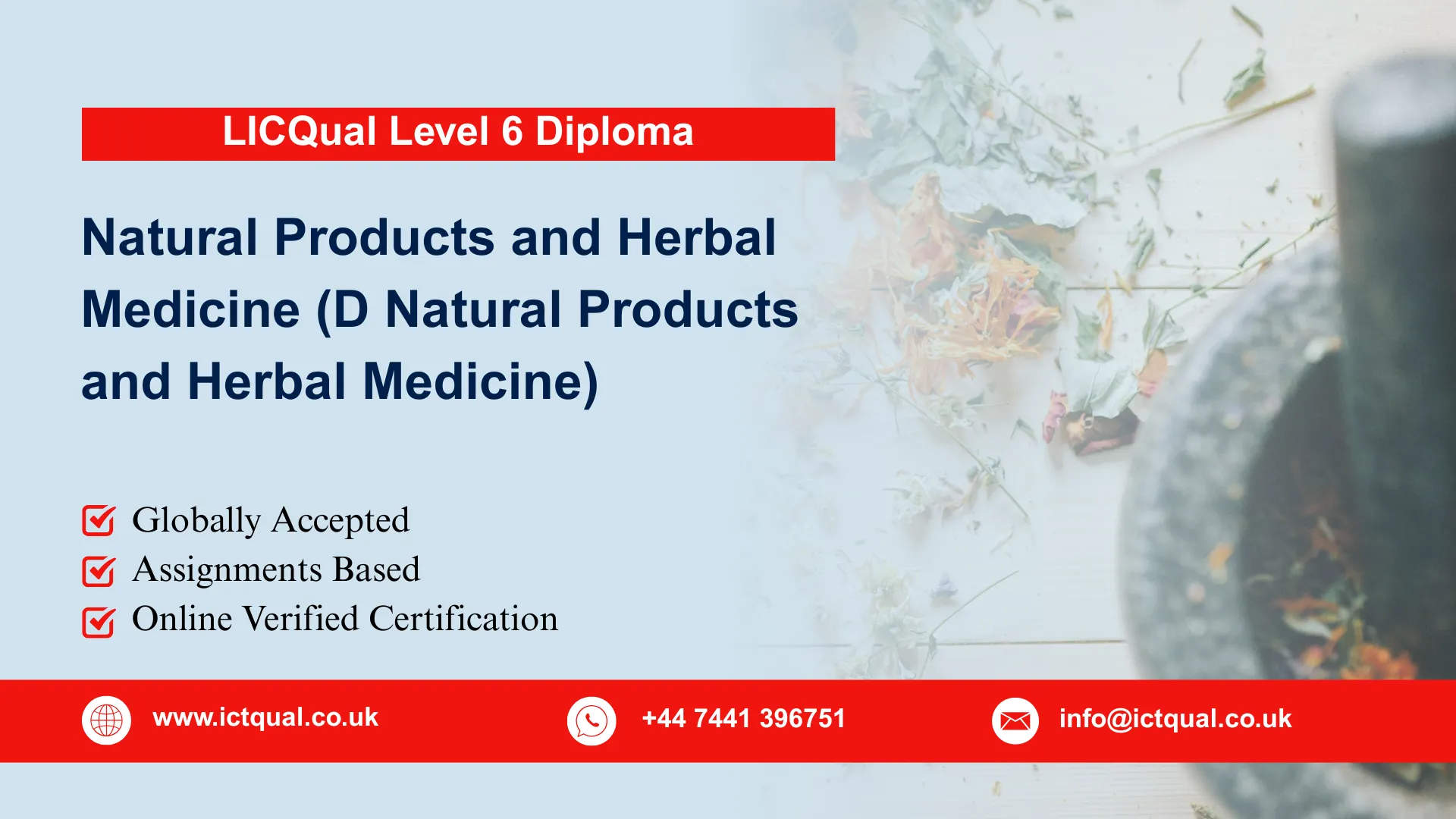 LICQual Level 6 Diploma in Natural Products and Herbal Medicine (D Natural Products and Herbal Medicine)